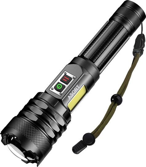 ASORT Led Taschenlampe 30000 Lumen Extrem Hell Mit COB Seitenlicht