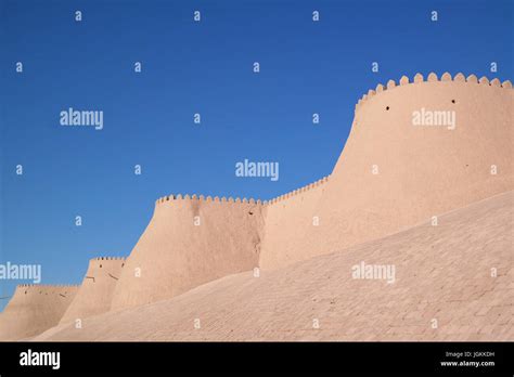 Old City Walls Khiva Uzbekistan Stock Photo Alamy