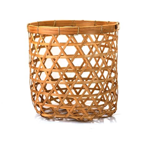 Premium Photo | Bamboo basket hand made isolated