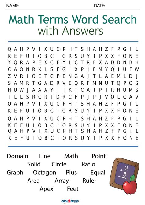 Maths Word Searches Printable Free Letter Words Unleashed