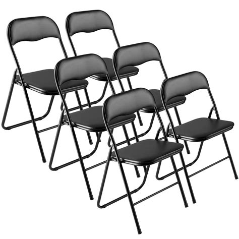 VEVOR 6 Folding Chairs – 350 lbs Support, PVC leather