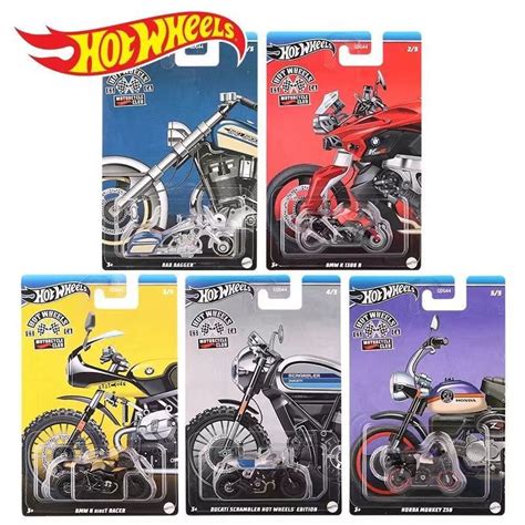 Conjunto de Cartas Premium Hot Wheels Motocicleta Série BMW Ducati Honda Modelo de Carro em Liga