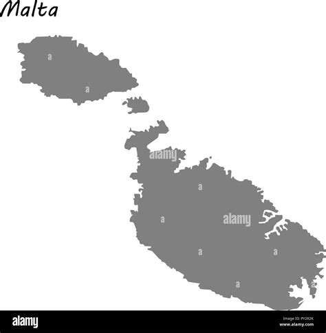 Malta map vector Imágenes de stock en blanco y negro Alamy