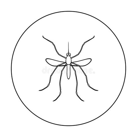 Icono Del Mosquito En Estilo Del Esquema Aislado En El Fondo Blanco