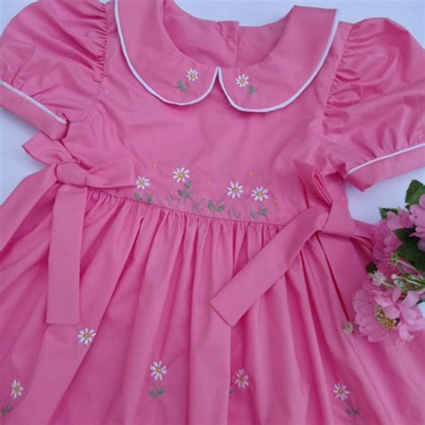 Vestido Infantil Beb Margaridas Bordado M O Shopee Brasil