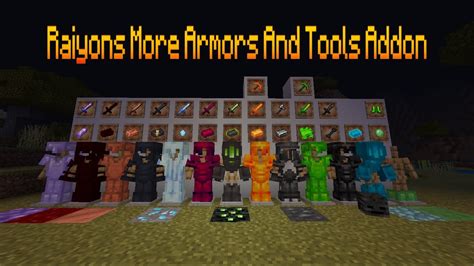 Raiyons More Armors And Tools Addon Minecraft Bedrock Mcbe Youtube