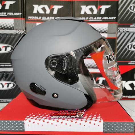 Jual HELM KYT KYOTO MATT GORILA GREY ORIGINAL KYT KYOTO GREY DOFF ABU