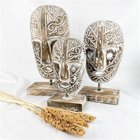 Jual Statue Mask Patung Kayu Masker Miniatur Kayu Table Statue Interior