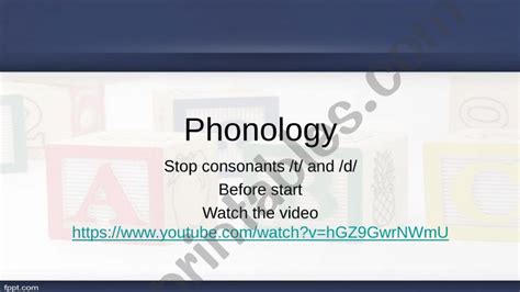 Esl English Powerpoints Phonology Sounds T And D