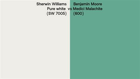 Sherwin Williams Pure White SW 7005 Vs Benjamin Moore Medici