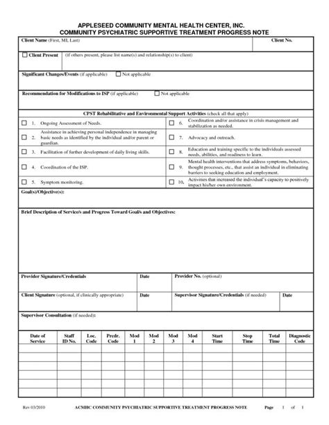 Progress Note Template For Mental Health Counselors Template Business