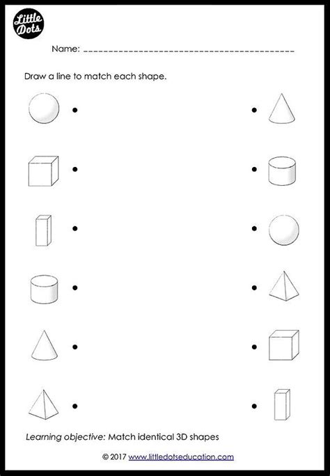 Matching 3d Shapes Worksheets For Kindergarten Kidsworksheetfun