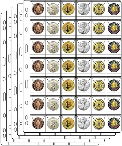 Amazon 42 Pocket Coin Pages For Collectors Standard 9 Hole Coin