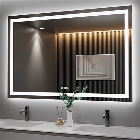 Amazon Amorho LED Bathroom Mirror 55 X 36 With Front And