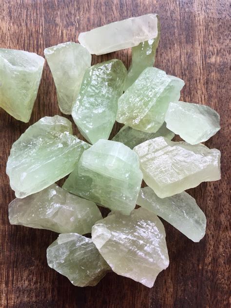 Rough Green Calcite Crystal Healing Stone Prosperity Restoring