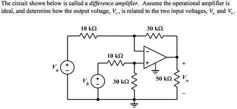 Solved The Circuit Shown Below Is Called A Difference Amp