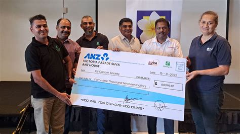 Fiji Cancer Society Receives 41019 From Suva Retailers Association