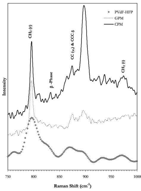 Raman Spectrums Of A Bare B Gel And C Composite Pvdf Hfp Polymeric