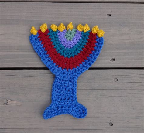 Hanukkah Menorah Magnet Or Applique Crochet Pattern Etsy