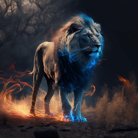 Premium Photo Lion Glow Light Color Illustration