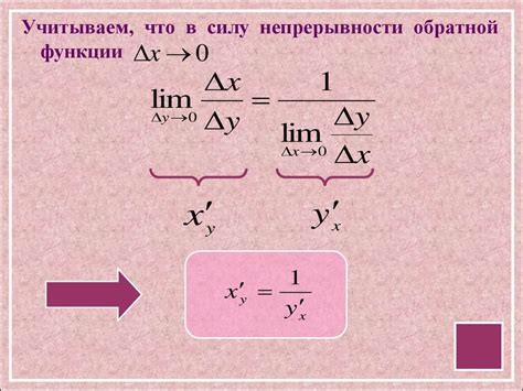 Производная обратной функции - презентация онлайн