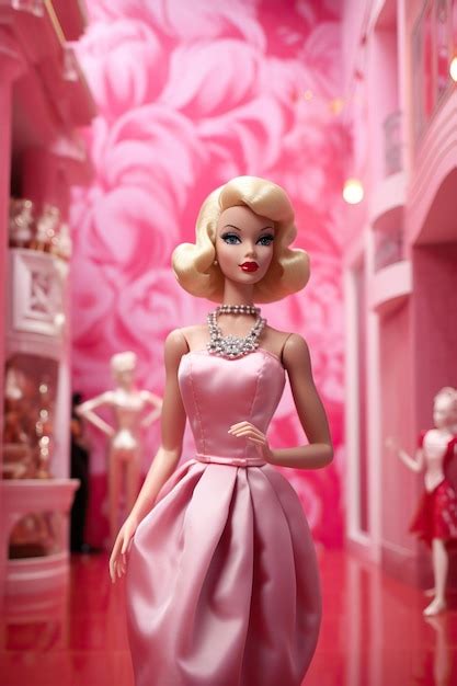 Premium Ai Image Barbie Doll In Pink Dress