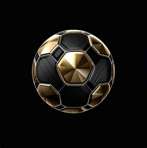 Premium Ai Image A Black And Gold Soccer Ball With A Gold Design On It