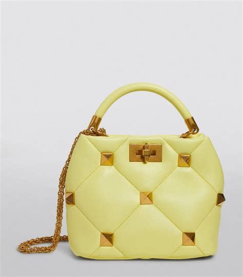 Womens Valentino Garavani Yellow Valentino Garavani Small Leather Roman