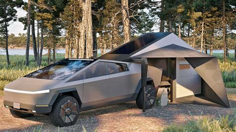 Camper For Tesla Cybertruck Turns Electric Pickup Into Micro Home