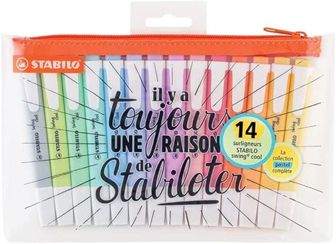 STABILO Swing Cool Pastel Highlighter Pens Pack Of 14 With 14 Different