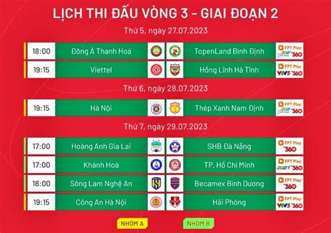 Lịch thi đấu V League 2023 hôm nay 29 7 Căng thẳng và kịch tính