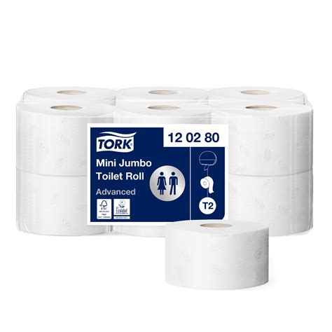 Tork 120280 Advanced Toilettenpapier Mini Jumbo Großrolle 2 lagig