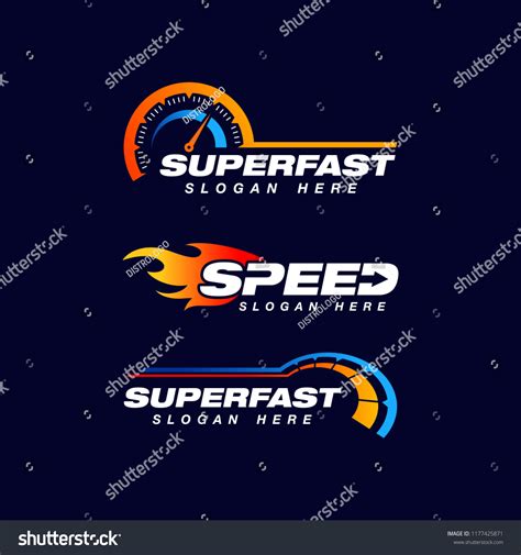 Speed Indicator Vector Logo Design Speedometer Stock Vector Royalty