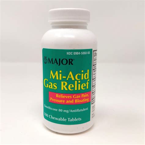 Major Mi Acid Gas Relief Chewable Tablets Relieves Gas Pain Pressur