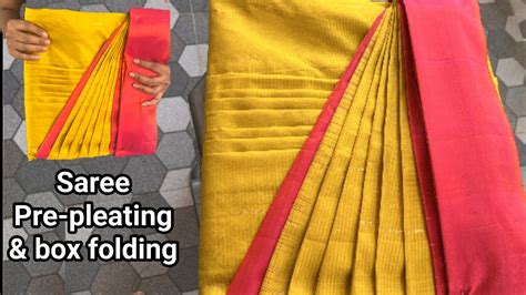 Saree Pre Pleating Ironing And Box Folding In A Easy Method For