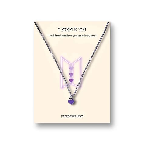 BTS Purple Heart Sterling Silver Necklace - Etsy