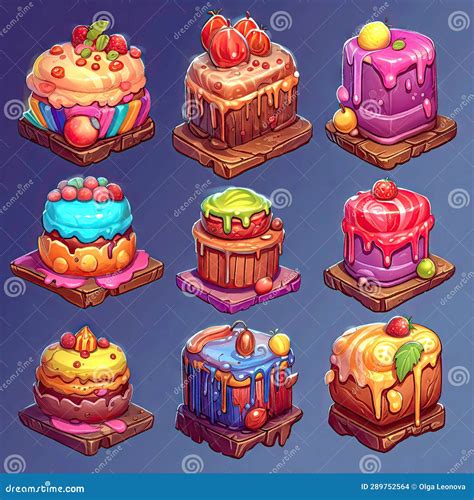 Sweet Cake Cartoon Icons Stock Illustration Illustration Of