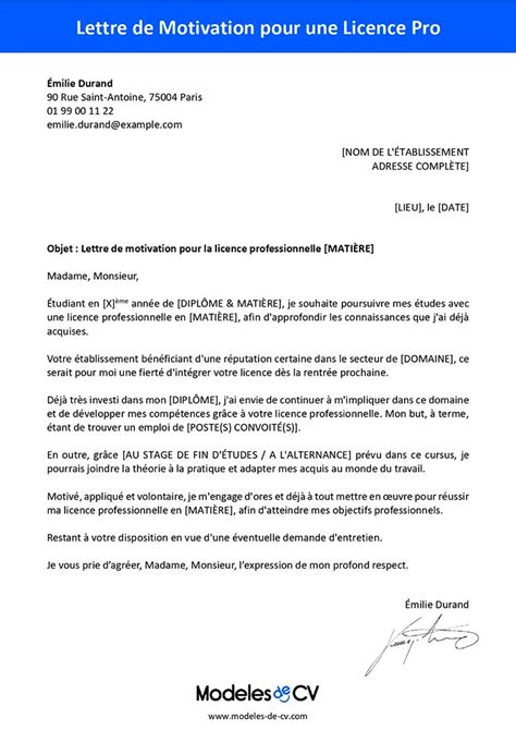 Lettre De Motivation Fac De Droit