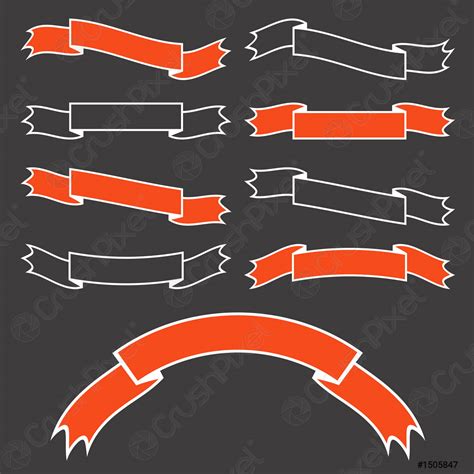 Set of red and black isolated banner ribbons with white - stock vector ...