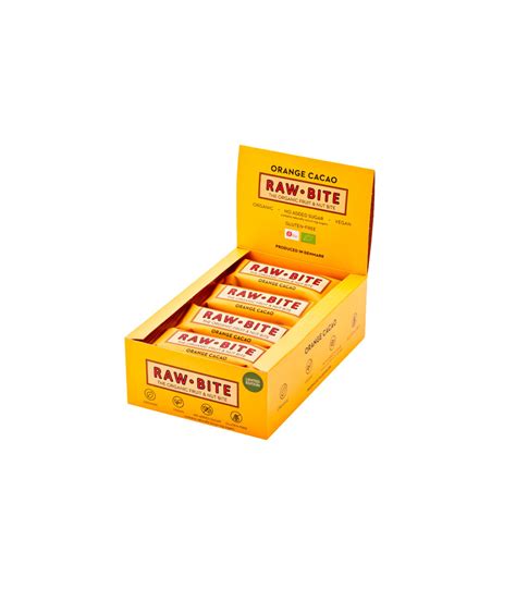 RAWBITE barrita energética saludable de naranja y cacao Mundorganic