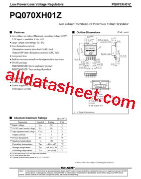 PQ070XH01Z Datasheet PDF Sharp Corporation