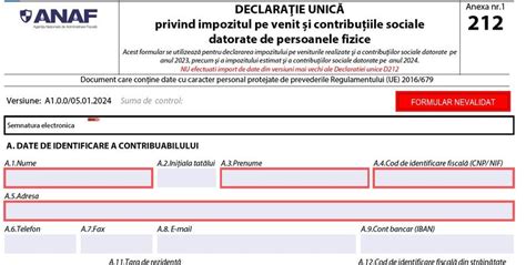 Declara Ia Unic Cine Completeaz Subsec Iunile Privind Cas I