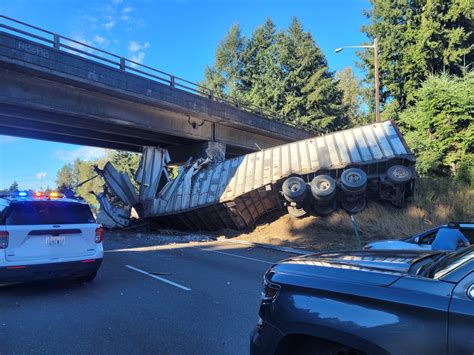 Southbound Interstate 5 Closed At Maytown After Fatal Semi Truck Crash