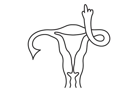 Single Line Art Middle Finger Uterus Graphic By Looksgoodonyou · Creative Fabrica