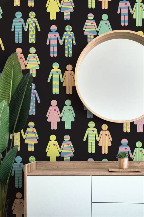 Love Wallpaper LGBT Wallpaper Gay Lesbian Wallpaper Couple Wallpaper Removable Wallpaper