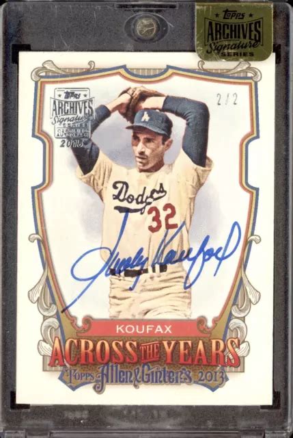 Sandy Koufax Topps Archivi Firma Serie Allen Ginter Auto