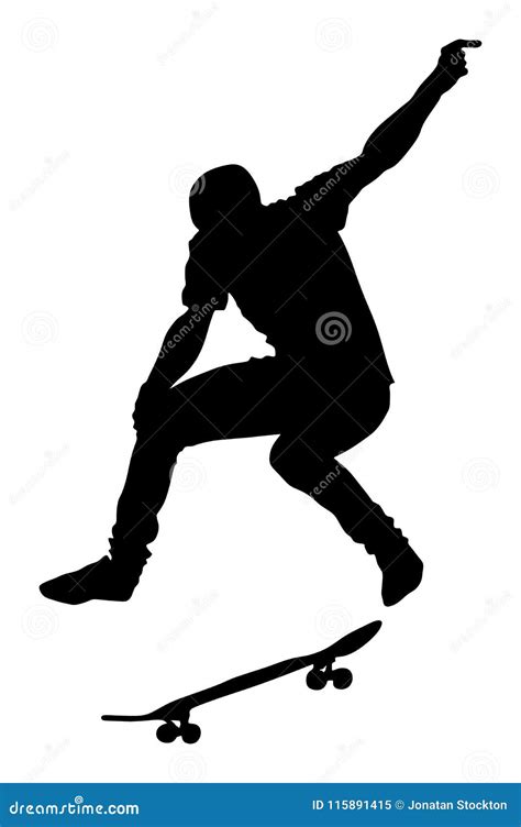 Skateboard Silhouette Skateboarder In Skate Park Stock Illustration