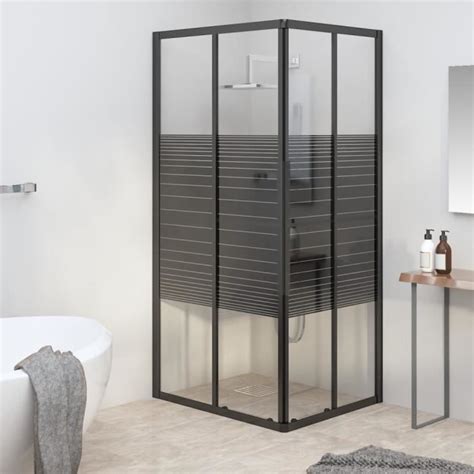 FYDUN Cabine de douche à rayures ESG 80x70x180 cm Noir Cdiscount