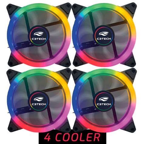 Kit Cooler Fan Gamer Led Rgb Mm C Tech F L M Super Silencioso