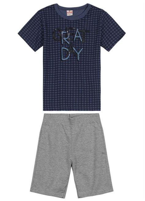 Brandili Conjunto Infantil Menino Em Malha Azul